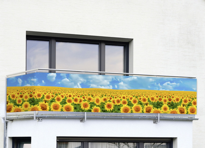 Sichtschutz - Balkonsichtschutz mit Sonnenblumen-Motiv, in Farbe BUNT Ansicht 1