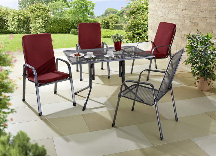 Gartenmöbel - Streckmetall-Gartenmöbel von MFG Freizeitmöbel, in Farbe ANTHRAZIT, in Ausführung Bistrotisch Mec-Mesh, 80x80 cm Ansicht 4