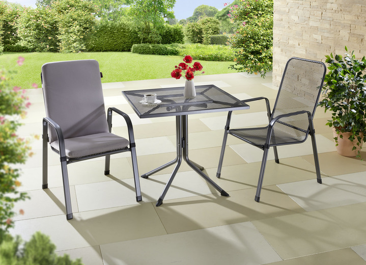 Gartenmöbel - Streckmetall-Gartenmöbel von MFG Freizeitmöbel, in Farbe ANTHRAZIT, in Ausführung Bistrotisch Mec-Mesh, 80x80 cm Ansicht 2