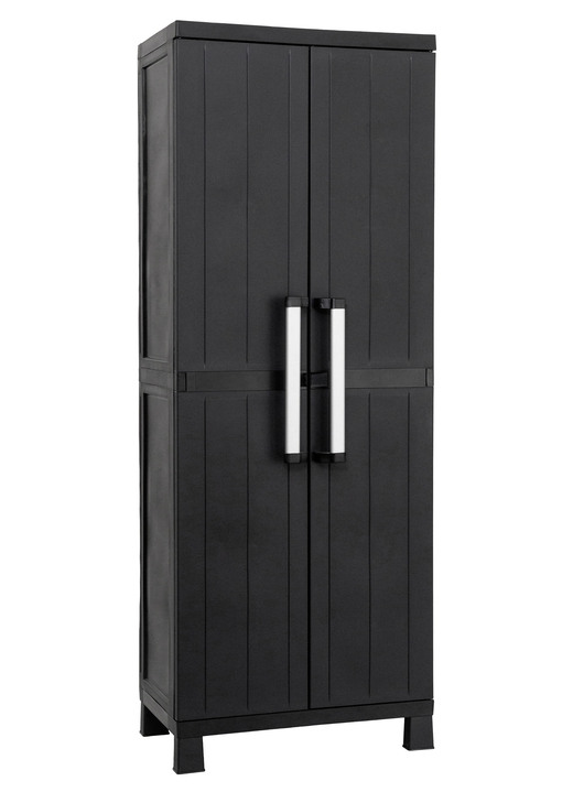 Garten - Geräteschrank Garage mit Holzlamellen-Effekt, in Farbe SCHWARZ, in Ausführung klein Ansicht 11