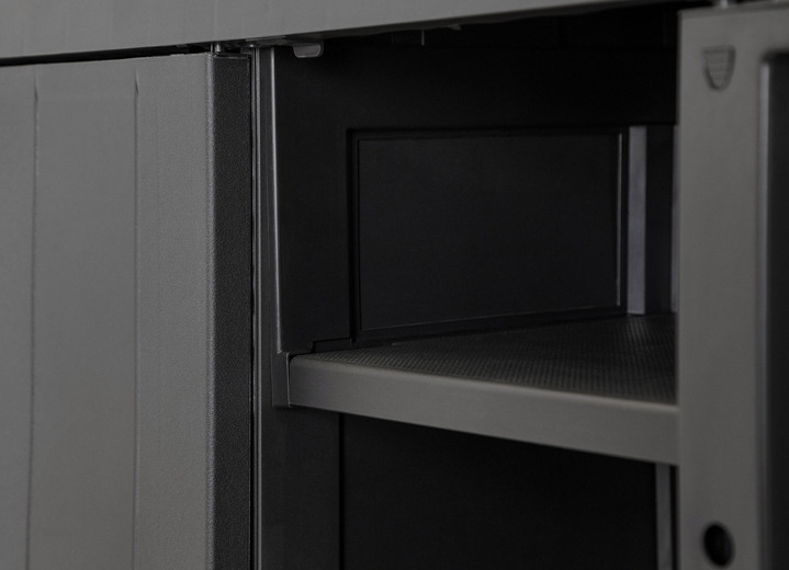 Garten - Geräteschrank Garage mit Holzlamellen-Effekt, in Farbe SCHWARZ, in Ausführung klein Ansicht 19