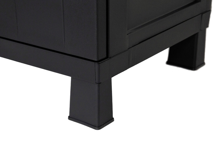 Garten - Geräteschrank Garage mit Holzlamellen-Effekt, in Farbe SCHWARZ, in Ausführung klein Ansicht 6