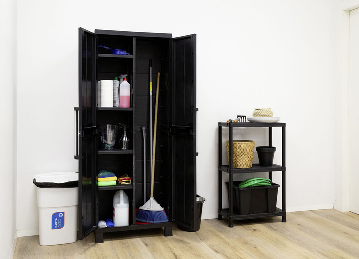 Garten - Geräteschrank Garage mit Holzlamellen-Effekt, in Farbe SCHWARZ, in Ausführung klein Ansicht 21