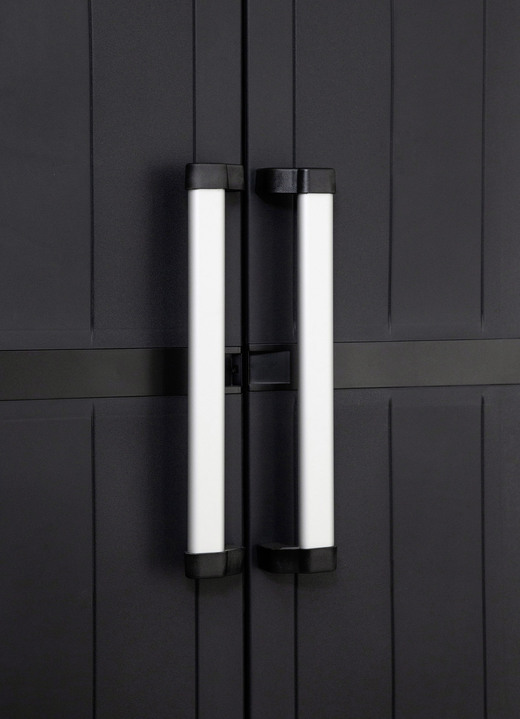 Garten - Geräteschrank Garage mit Holzlamellen-Effekt, in Farbe SCHWARZ, in Ausführung klein Ansicht 13