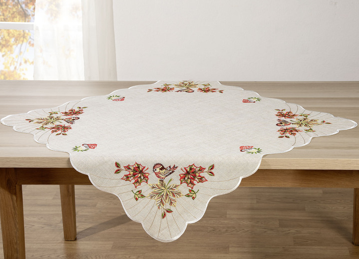 Heimtextilien - Hochwertige Tisch- und Raumdekoration in Leinenoptik, in Größe 125 (Deckchen, 26x26 cm) bis 404 (Kissenbezug, 40x40 cm), in Farbe NATUR-BUNT Ansicht 4