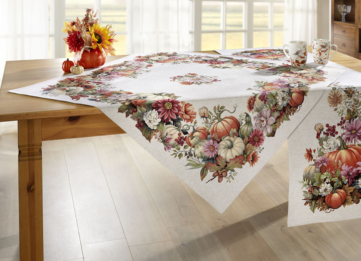 Heimtextilien - Herbstliche Tisch- und Raumdekoration, in Größe 100 (2 Platzsets, 36x 45 cm) bis 404 (Kissenbezug, 45x 45 cm), in Farbe BUNT Ansicht 2