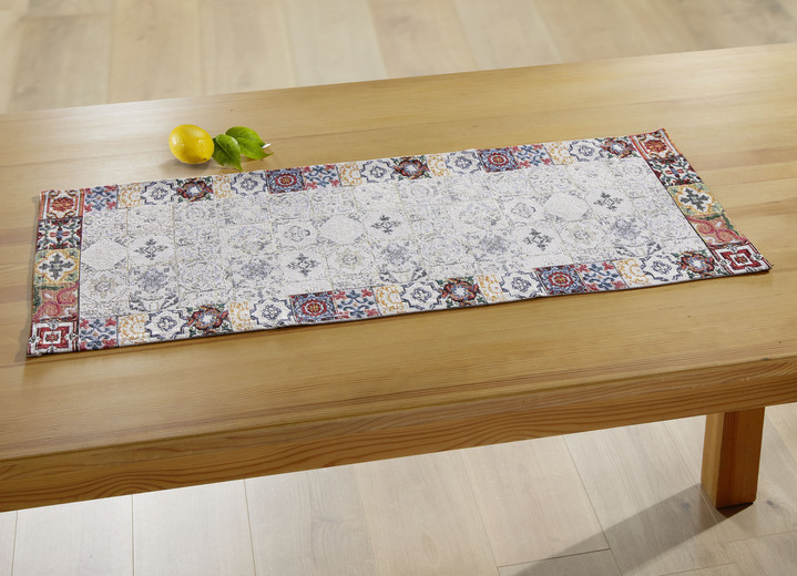 Heimtextilien - Tischdekoration in Gobelin-Qualität, in Größe 150 (Läufer, 40x 90 cm) bis 185 (Tischdecke, 90x 90 cm), in Farbe BUNT Ansicht 1