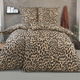 Bettwäschegarnituren - Bettwäsche-Garnitur mit Leopardenmuster , in Größe 111 (40x80 cm + 135x200 cm) bis 115 (80x80 cm + 155x220 cm), in Farbe BRAUN-SCHWARZ