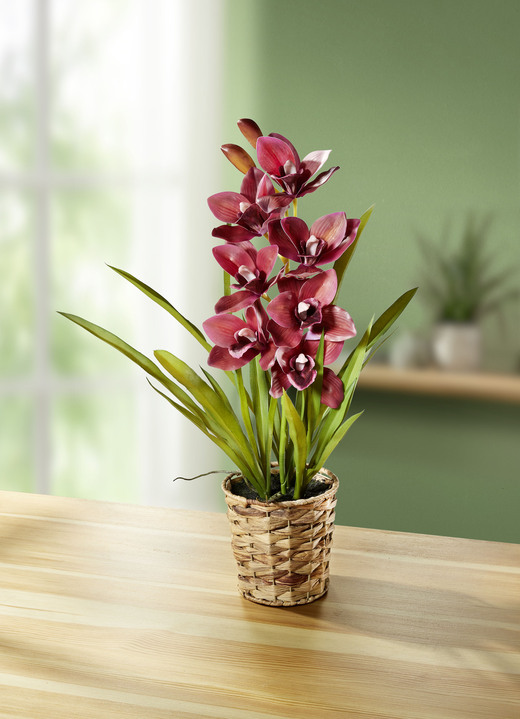 Kunst- & Textilpflanzen - Orchidee aus Kunst- und Textilmaterial, in Farbe ROSA
