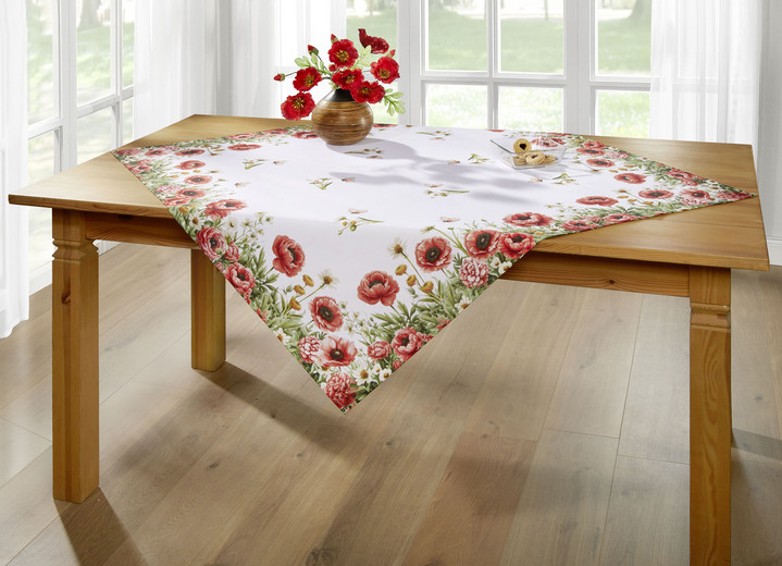 Heimtextilien - Tisch- und Raumdekoration mit Mohnblumen-Motiv, in Größe 102 (Läufer, 40x 90 cm) bis 404 (Kissenbezug, 40x 40 cm), in Farbe MULTICOLOR Ansicht 2