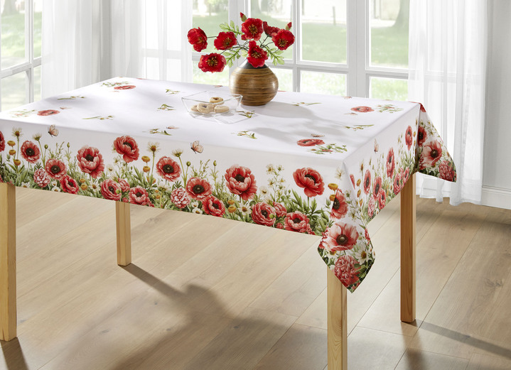 Heimtextilien - Tisch- und Raumdekoration mit Mohnblumen-Motiv, in Größe 102 (Läufer, 40x 90 cm) bis 404 (Kissenbezug, 40x 40 cm), in Farbe MULTICOLOR Ansicht 3