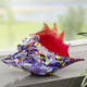 Badezimmeraccessoires - Farbenfrohe Glasfiguren, in Farbe BLAU-ROT, in Ausführung Muschel – Farbe BLAU-ROT – Ansicht 1