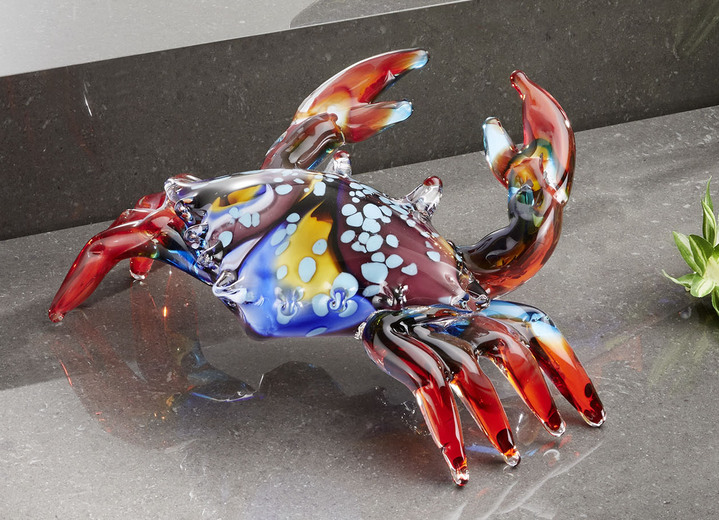 Badezimmeraccessoires - Farbenfrohe Glasfiguren, in Farbe BLAU-ROT, in Ausführung Muschel Ansicht 3