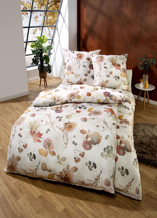 Wohnen - Bettwäsche-Garnitur, in Größe 112 (80x80 cm + 135x200 cm) bis 115 (80x80 cm + 155x220 cm), in Farbe BEIGE Ansicht 1