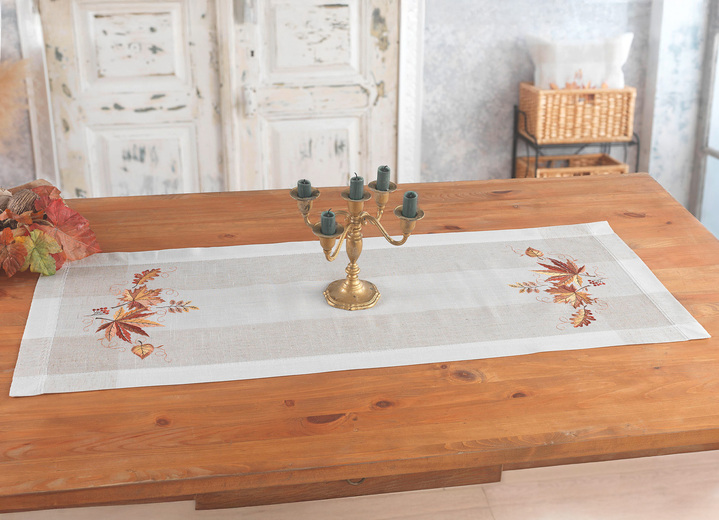 Heimtextilien - Hübsch bestickte Tisch- und Raumdekoration, in Größe 101 (Deckchen, 35x 50 cm) bis 404 (Kissenbezug, 40x 40 cm), in Farbe SEKT-BUNT Ansicht 2