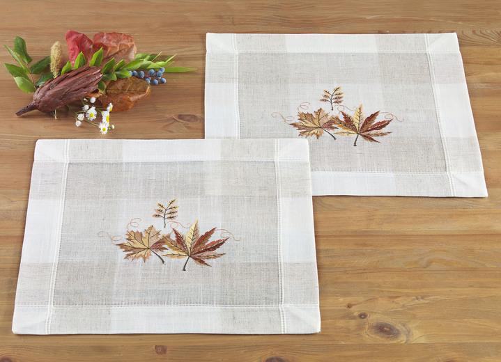 Heimtextilien - Hübsch bestickte Tisch- und Raumdekoration, in Größe 101 (Deckchen, 35x 50 cm) bis 404 (Kissenbezug, 40x 40 cm), in Farbe SEKT-BUNT Ansicht 4