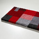 Badgarnituren - Badgarnitur in Supersoft-Qualität, in Größe 100 (Vorleger halbrund, 50x 80 cm) bis 112 (WC-Deckelbezug, 47x 50 cm), in Farbe GRAU-ROT – Farbe GRAU-ROT – Ansicht 1