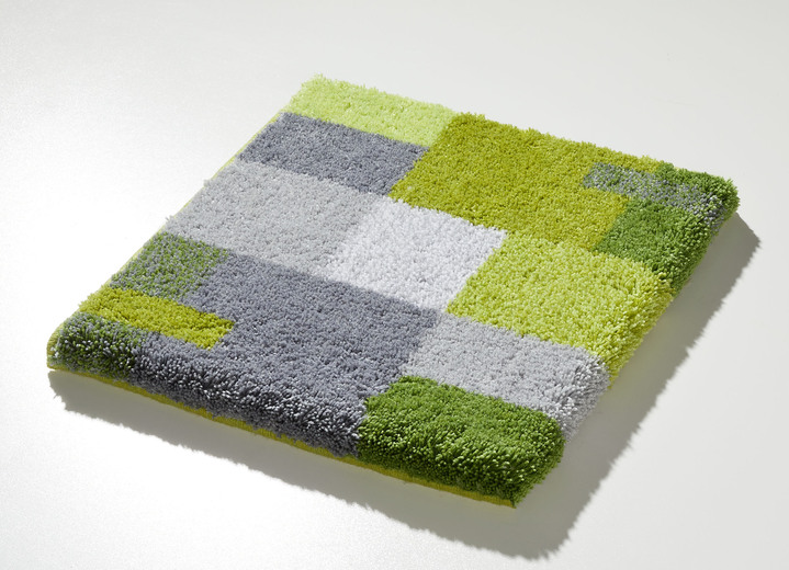 Badgarnituren - Badgarnitur in Supersoft-Qualität, in Größe 100 (Vorleger halbrund, 50x 80 cm) bis 112 (WC-Deckelbezug, 47x 50 cm), in Farbe GRAU-ROT Ansicht 9