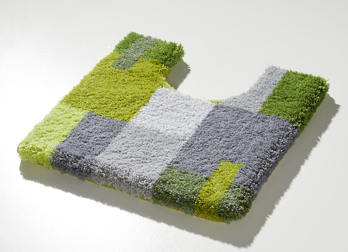 Badgarnituren - Badgarnitur in Supersoft-Qualität, in Größe 100 (Vorleger halbrund, 50x 80 cm) bis 112 (WC-Deckelbezug, 47x 50 cm), in Farbe GRAU-ROT Ansicht 8