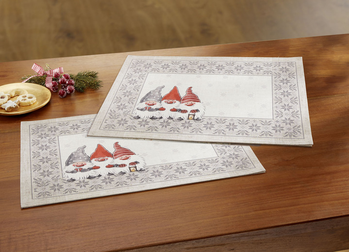 Heimtextilien - Tisch- und Raumdekoration mit Wichtelmotiven, in Größe 135 (2 Platzsets, 30x 45 cm) bis 404 (Kissenbezug, 40x 40 cm), in Farbe MULTICOLOR Ansicht 2