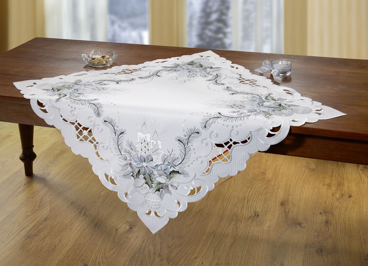 Heimtextilien - Bestickte Tisch- und Raumdekoration, in Größe 101 (Deckchen, 35x 50 cm) bis 404 (Kissenbezug, 40x 40 cm), in Farbe SEKT-GRAU Ansicht 5