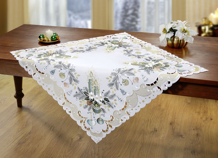 Heimtextilien - Bestickte Tisch- und Raumdekoration, in Größe 101 (Deckchen, 35x 50 cm) bis 404 (Kissenbezug, 40x 40 cm), in Farbe SEKT-GRAU Ansicht 12