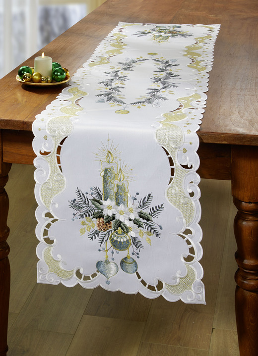 Heimtextilien - Bestickte Tisch- und Raumdekoration, in Größe 101 (Deckchen, 35x 50 cm) bis 404 (Kissenbezug, 40x 40 cm), in Farbe SEKT-GRAU Ansicht 13