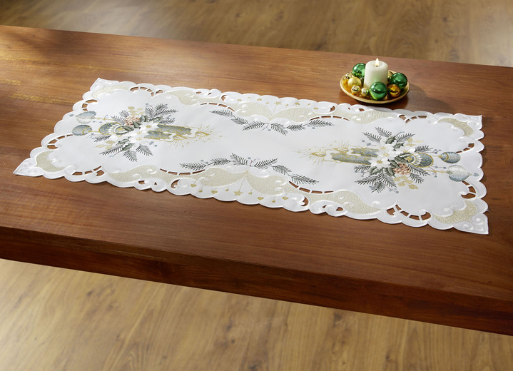 Heimtextilien - Bestickte Tisch- und Raumdekoration, in Größe 101 (Deckchen, 35x 50 cm) bis 404 (Kissenbezug, 40x 40 cm), in Farbe SEKT-GRAU Ansicht 15