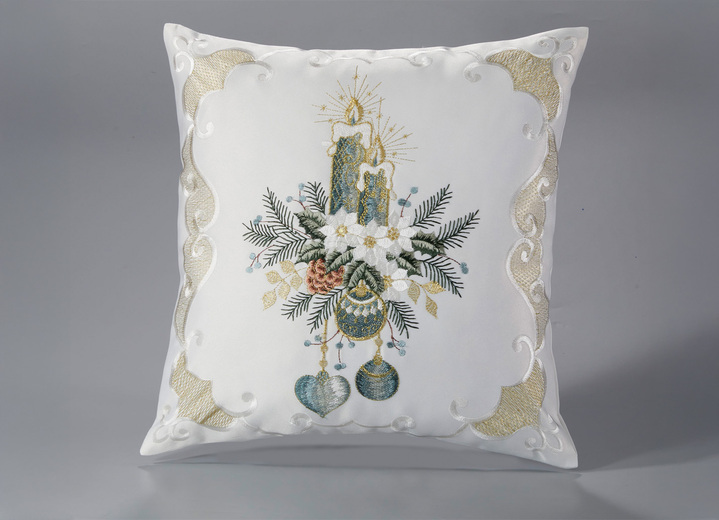 Heimtextilien - Bestickte Tisch- und Raumdekoration, in Größe 101 (Deckchen, 35x 50 cm) bis 404 (Kissenbezug, 40x 40 cm), in Farbe SEKT-GRAU Ansicht 10