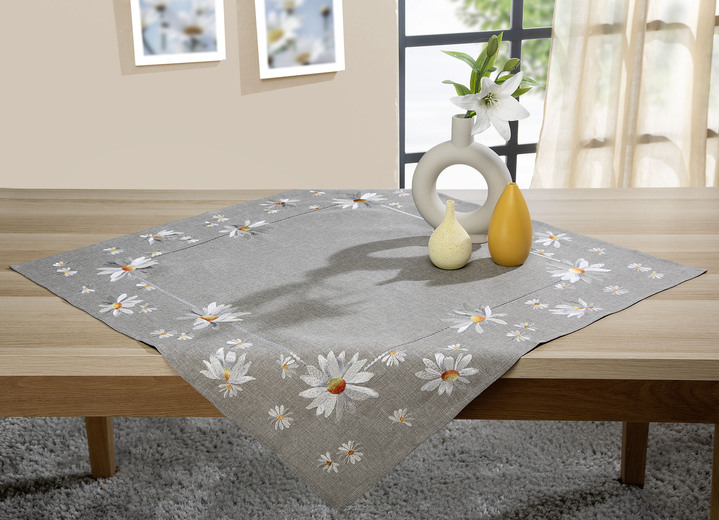 Heimtextilien - Tisch- und Raumdekoration in Leinenoptik, in Größe 101 (Läufer, 35x 70 cm) bis 404 (Kissenbezug, 40x 40 cm), in Farbe GRAU Ansicht 15