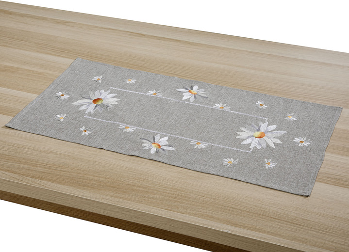 Heimtextilien - Tisch- und Raumdekoration in Leinenoptik, in Größe 101 (Läufer, 35x 70 cm) bis 404 (Kissenbezug, 40x 40 cm), in Farbe GRAU Ansicht 11