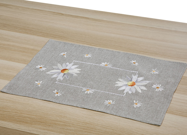 Heimtextilien - Tisch- und Raumdekoration in Leinenoptik, in Größe 101 (Läufer, 35x 70 cm) bis 404 (Kissenbezug, 40x 40 cm), in Farbe GRAU Ansicht 1