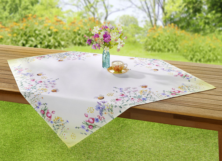 Heimtextilien - Tisch- und Raumdekoration mit farbenfrohen Bienen- und Blütenmotiven, in Größe 101 (Deckchen, 35x 70 cm) bis 200 (Tischdecke rund, ø 150 cm), in Farbe MULTICOLOR Ansicht 5