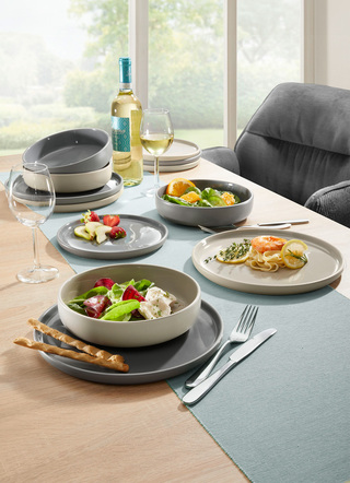 Arte Viva 12-teiliges Tafel-Service aus Markensteinzeug