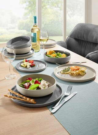 Arte Viva 12-teiliges Tafel-Service aus Markensteinzeug