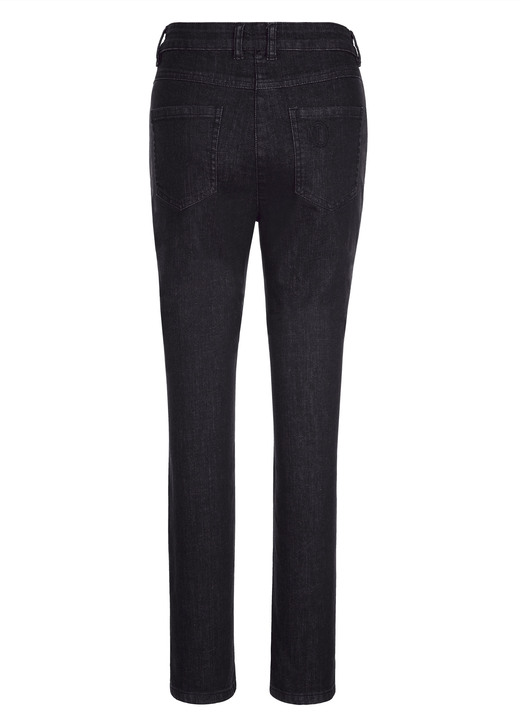 Hosen - Jeans in klassischer 5-Pocket-Form, in Größe 019 bis 052, in Farbe SCHWARZ Ansicht 2