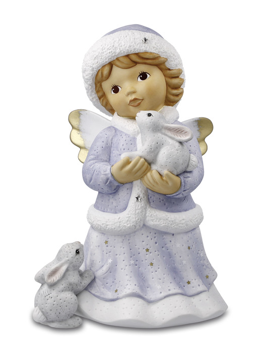 Goebel-Figuren - Engel mit Häschen aus der Nina & Marco-Serie von Goebel, in Farbe BLAU-WEISS, in Ausführung Engel mit Häschen, klein Ansicht 2