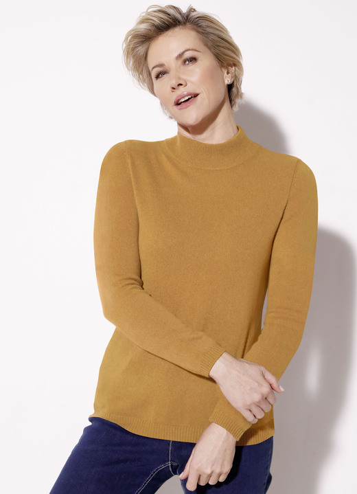 Pullover & Strickmode - Pullover mit Kaschmir , in Größe 038 bis 052, in Farbe SENF Ansicht 1
