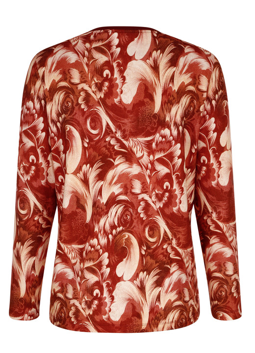 Shirts - Sweatshirt mit Bündchen-Abschluss am Halsausschnitt, in Größe 038 bis 050, in Farbe GRANATROT-ROSÉ Ansicht 3