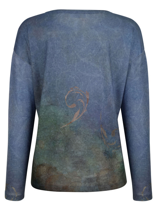 - Shirt mit dezentem Floralprint, in Größe 038 bis 050, in Farbe PETROL-CAMEL-OLIV Ansicht 3