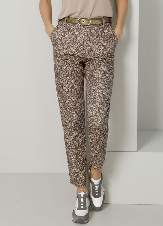 Hosen - Hose mit aparter Dessinierung Ansicht 3 Hosen - Hose mit aparter Dessinierung, in Größe 020 bis 050, in Farbe BRAUN-SCHWARZ Ansicht 3