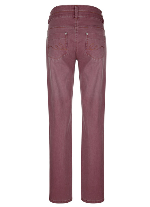 Hosen - Jeans in 5-Pocket-Form Ansicht 2 Hosen - Jeans in 5-Pocket-Form, in Größe 019 bis 052, in Farbe BEERE Ansicht 2