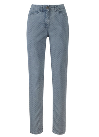 Jeans mit Punkte-Dessinierung