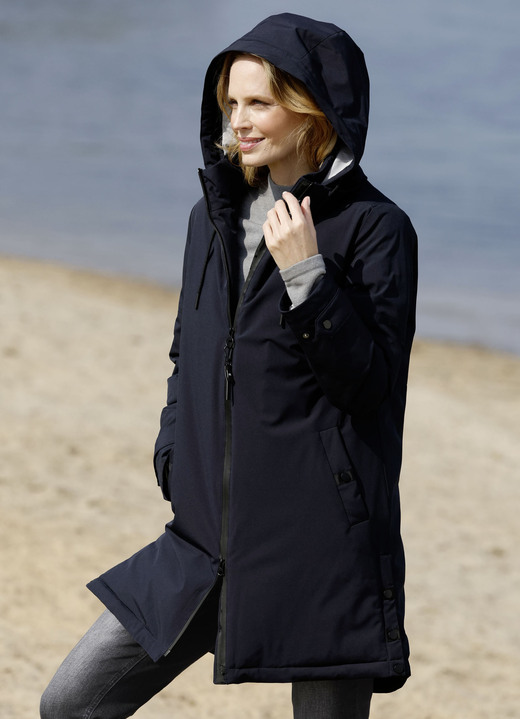 Jacken & Mäntel - Funktionsjacke mit abnehmbarer Kapuze, in Größe 020 bis 046, in Farbe MARINE Ansicht 1