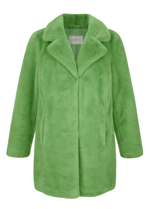 Jacken & Mäntel - Webpelzjacke mit Reverskragen, in Größe 020 bis 052, in Farbe GRÜN Ansicht 2