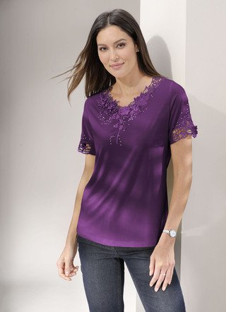 Shirt mit floraler Spitze in 5 Farben