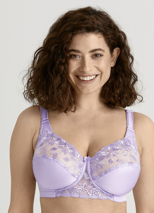 BH mit Spitze - Miss Mary Bügel-BH mit floraler Tüllstickereispitze im Vorderteil, in Größe 075 bis 110, in Cup C, in Farbe TÜRKIS Ansicht 12