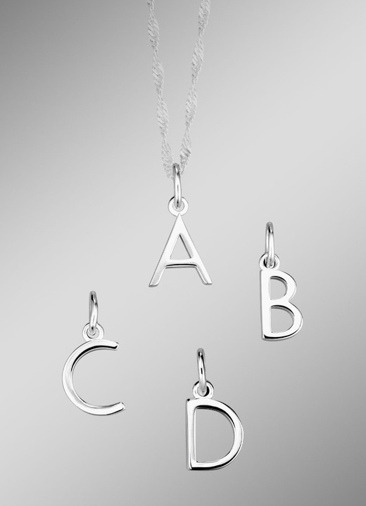 Anhänger - Bezaubernde Buchstaben-Anhänger aus Silber, in Größe Buchstabe A bis Buchstabe Z, in Farbe  Ansicht 1