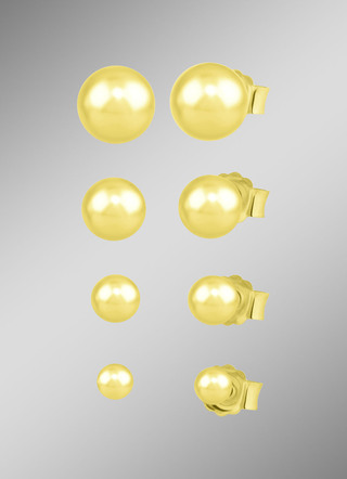 Elegantes vergoldetes Ohrstecker-Set, 4 Paar