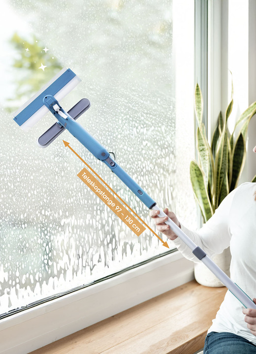 Reinigungshelfer & Reinigungsmittel - Fensterreinigungssystem von Livington, in Farbe WEISS-BLAU Ansicht 1